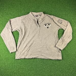 Harley-Davidson Texas Henley Shirt Long Sleeve Embroidered Logo Gray Men’s Large